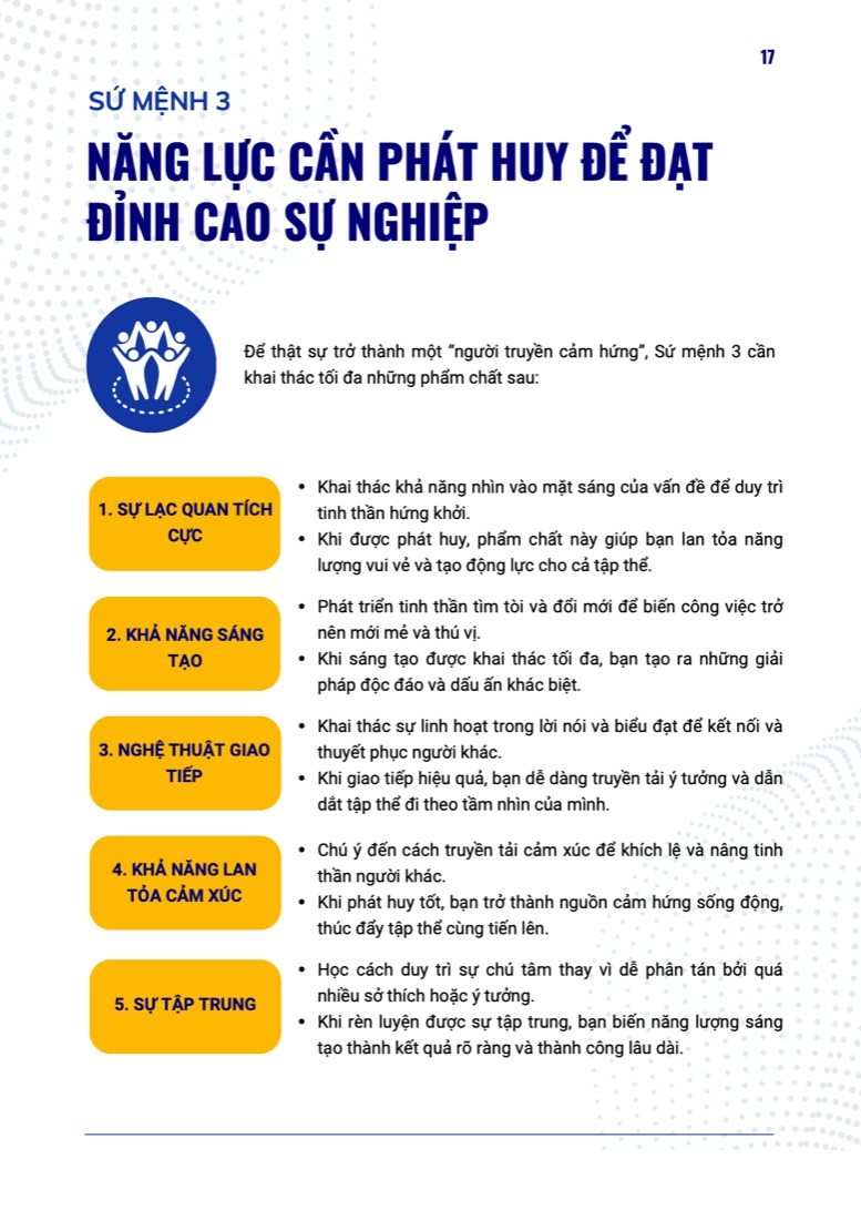 Trang báo cáo — Năng lực cần phát huy